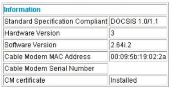 NETGEAR CG814M - Gateway Status - 1