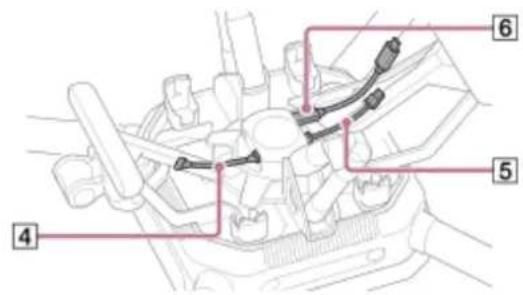 Technical diagram of a vehicle engine showing labeled components with numbered parts 4, 5, and 6.