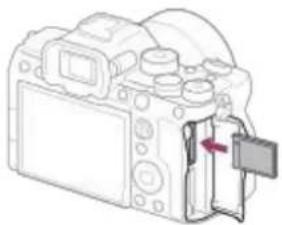 SONY Airpeak S1 - Open the memory card cover and insert a memory card. - 1