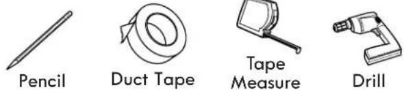 Pencil Duct Tape Tape Measure Drill
