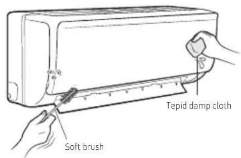 SAMSUNG AR09MSFHRWKXSV - Cleaning the indoor unit exterior and outdoor unit heat exterior - 1