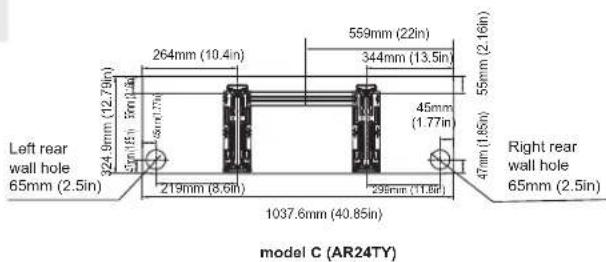 SAMSUNG AR12TYHQASIXSV - MOUNTING PLATE DIMENSIONS - 5