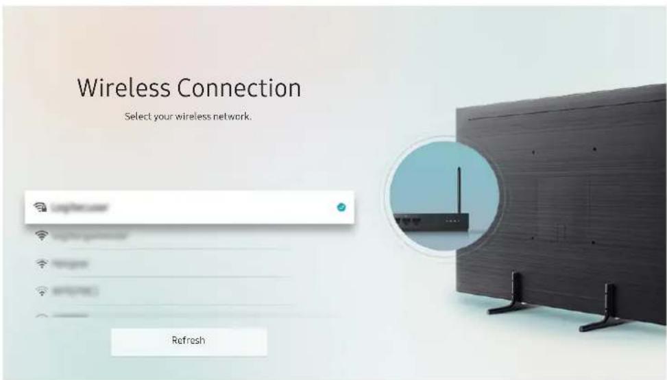 SAMSUNG UA55NU8500W - > Settings > General > Network > Open Network Settings > Wireless - 2