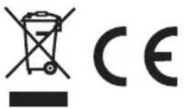 Symbolic image showing a recycling bin with crossbones and a 'CE' text, likely representing waste sorting or certification.