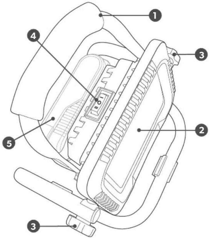 Technical diagram of a mechanical device with numbered components for identification