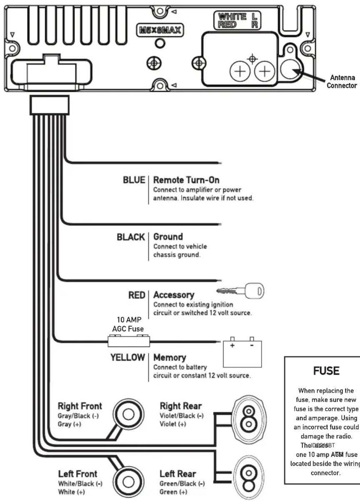 JENSEN JDC218BT - Wiring Diagram - 1