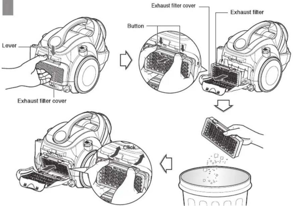 LG VK7320NHAYB - How to use Cleaning exhaust filter - 1
