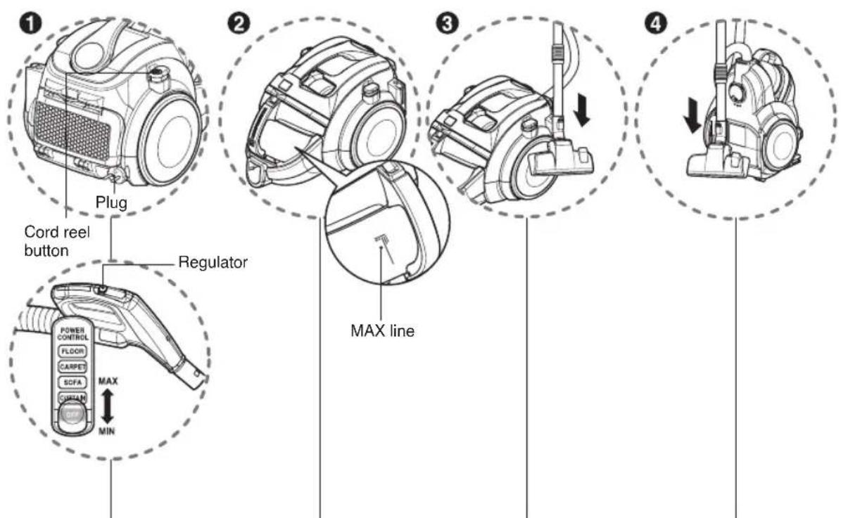 LG VK7320NHAYB - How to use Operating vacuum cleaner - 1