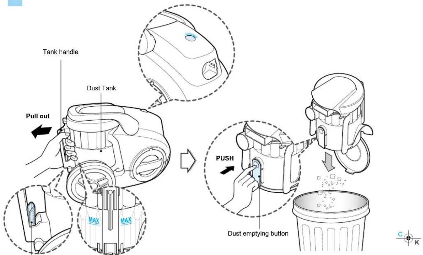 LG V-KC681HT - How to use Emptying the Dust Tank - 1