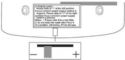 CLARION OHM875VD - Set the polarity switch - 1