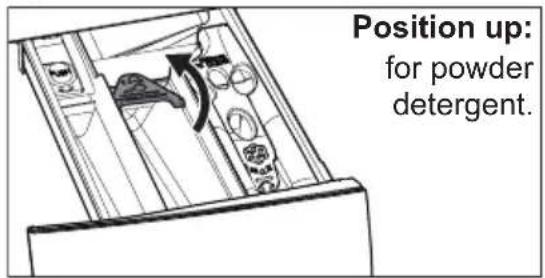 Position up: for powder detergent.