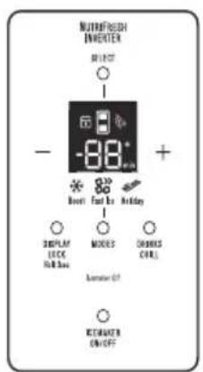 NUTRIFRESH INVERTER SELECT - -88° + Boost Fruit to Holding DISPLAY LOCK ON/OFF MOMES ORANGE CTRL Lemonator Off RECOACH ON/OFF