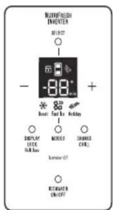 NUTRIFLOWER INVERTER SELECT - -88° + Down Fast By Holiday ○ DISPLAY LOCK ON/OFF ○ MODES ○ CHOURS ○ CALL Lemonier Off ○ RETRAZER ON/OFF