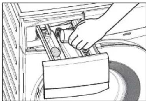 Hand operating a mechanical device with a handle, no visible text or symbols.