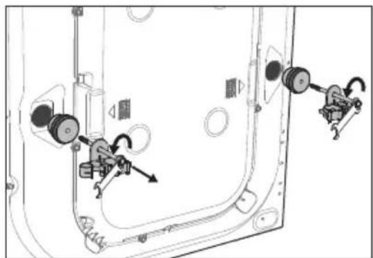 Technical diagram of a mechanical assembly with pulleys and rotating components (no text or labels).