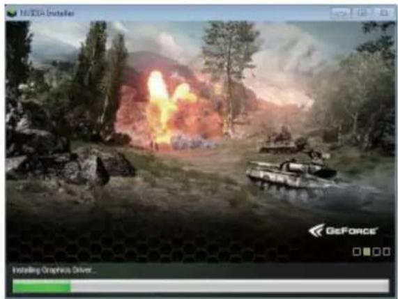 HIV3DA Installer GeForce Installing Graphics Driver...