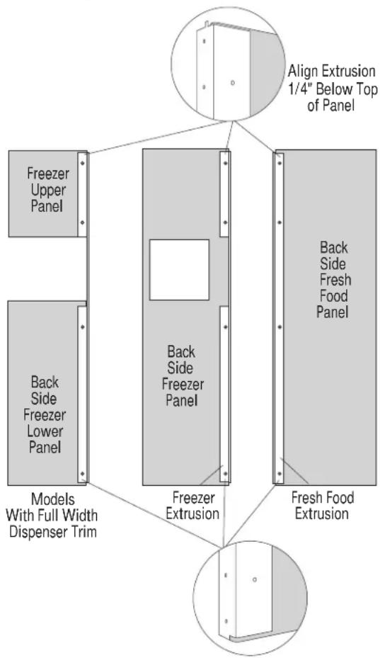 GE ZWCD2 - For models with full width dispenser trim and 2 piece freezer panels: - 2
