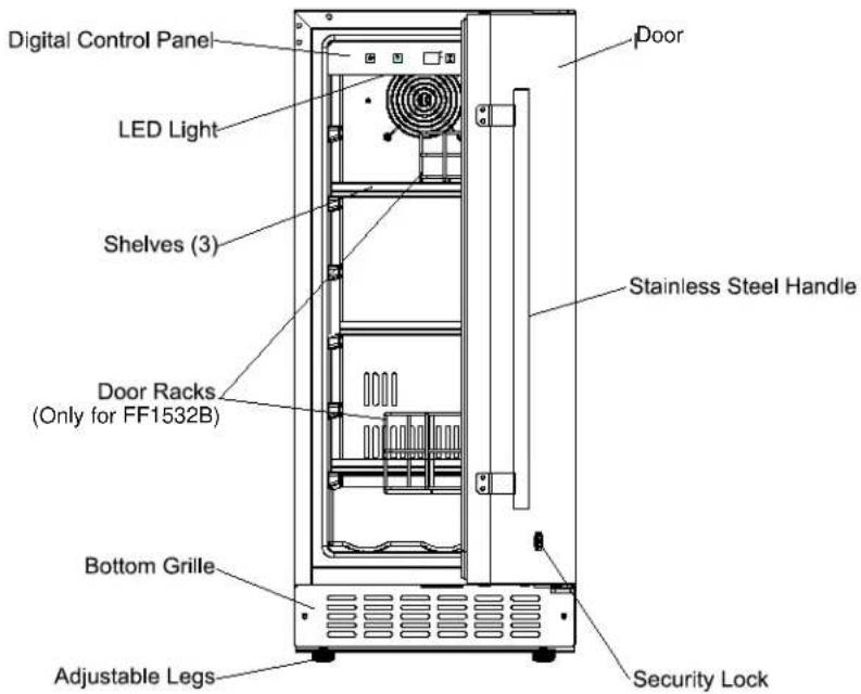 Summit FF64BCSS - MODEL SPR316OS - OUTDOOR REFRIGERATOR MODEL FF1532B - FROST-FREE REFRIGERATOR - 1