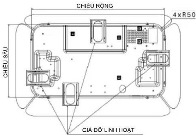 CHIỀU RỘNG 4×R50 CHIỀU SÂU GIÁ ĐỒ LINH HOẠT