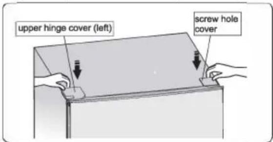 upper hinge cover (left) screw hole cover