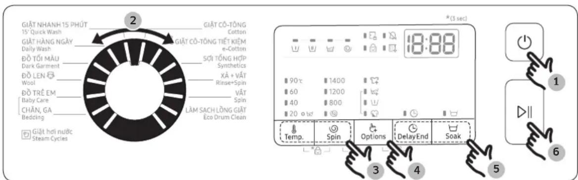 SAMSUNG WW10K44G0UX - Các bước đơn giản để bắt đầu - 1