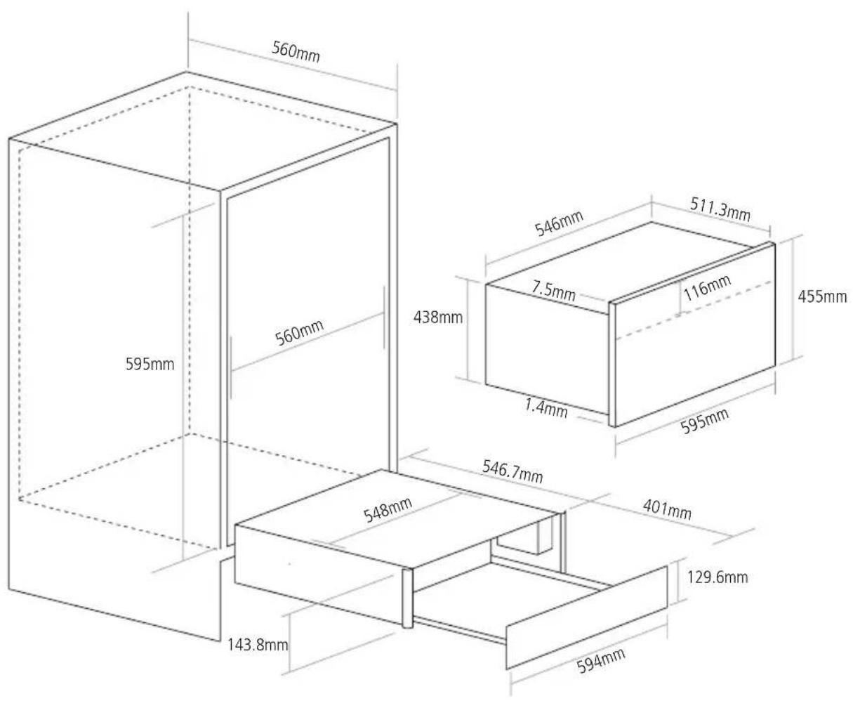 Caple WD140SS - INSTALLATION DIMENSIONS - 1