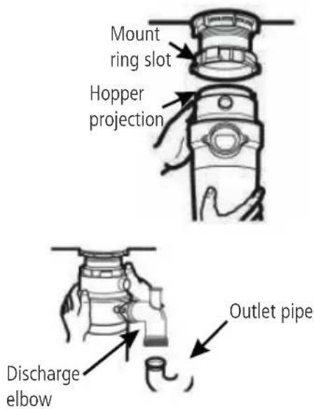 Caple WDU050 - CONNECTING THE DISPOSER TO THE SINK FLANGE - 1