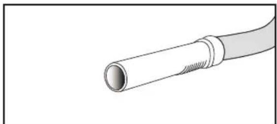 Illustration of a cylindrical pipe with a flanged end (no text or symbols)