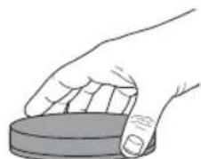 Illustration of a hand gripping a circular object (no text or symbols)