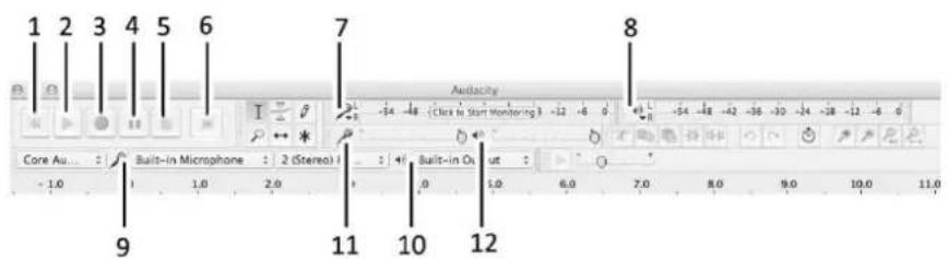 Victrola ITUT-5000 - AUDACITY CONTROLS AND BUTTONS - 1