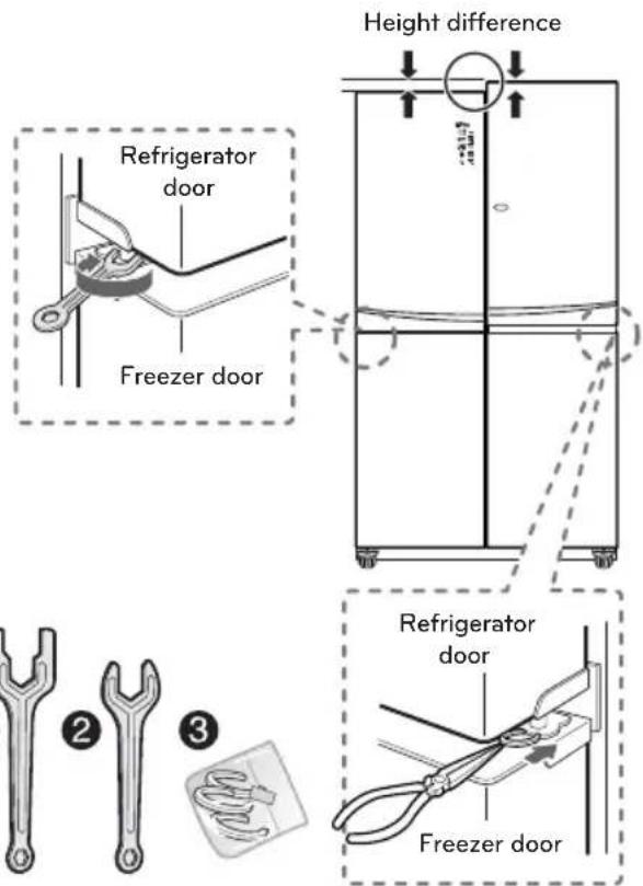 LG GRD-254PL - Fridge Door Height Adjustment - 1