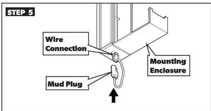 STEP 5 Wire Connection Mounting Enclosure Mud Plug