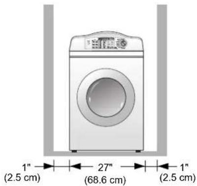 1" (2.5 cm) 27" (68.6 cm) 1" (2.5 cm)