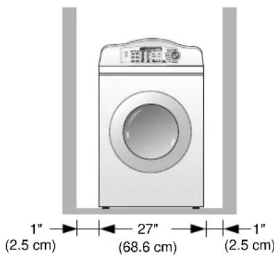 1" (2.5 cm) 27" (68.6 cm) 1" (2.5 cm)