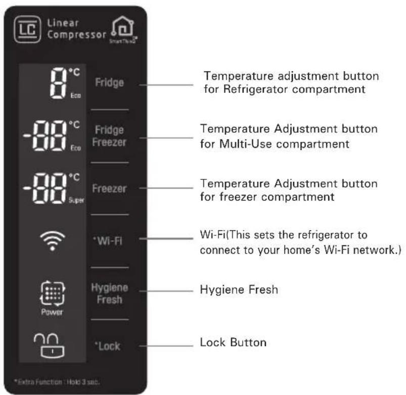 LG GC-B303SMHV - Adjusting the temperatures and functions - 2