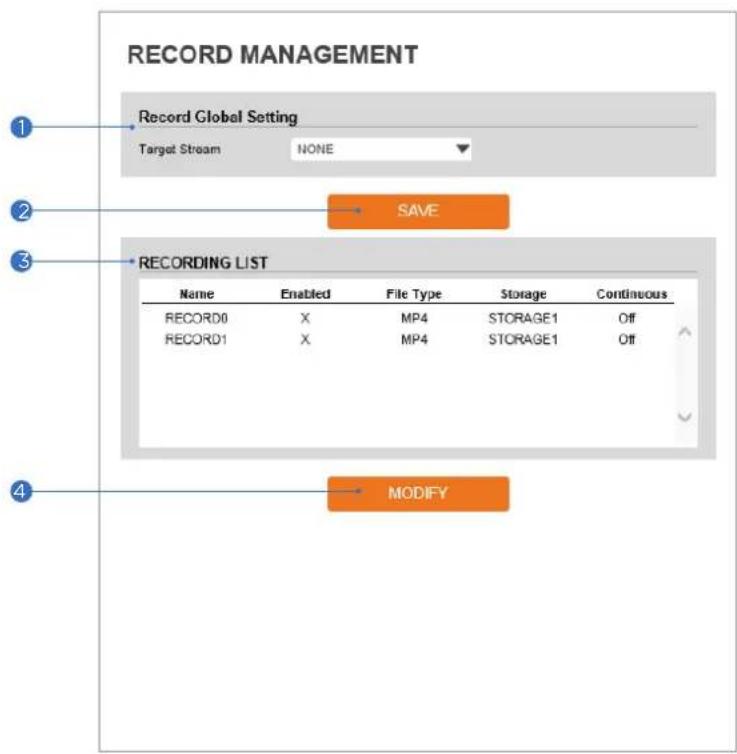 Digital Watchdog MegaPix DWC-MV72WI28ATW - Setup - Record Setup Record Management - 1