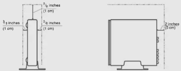 3/8 inches (1 cm) 5/8 inches (1 cm) 3/8 inches (1 cm) 2 inches (5 cm)