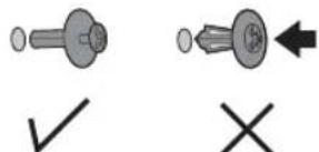Diagram showing two mechanical or electrical component symbols with check and cross icons, likely indicating inspection or modification.