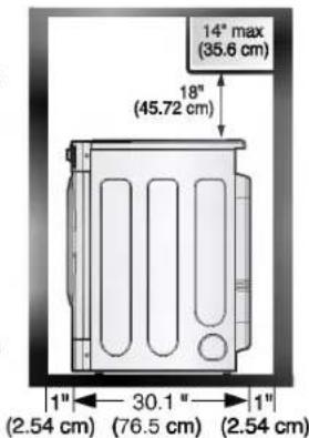 14" max (35.6 cm) 18" (45.72 cm) 1" (2.54 cm) 30.1" 1" (76.5 cm) (2.54 cm)