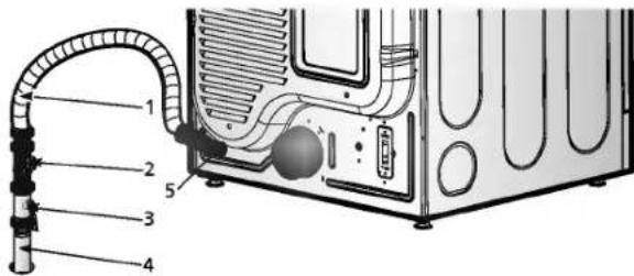Diagram of a server rack with labeled components including a hose, socket, and ventilation unit