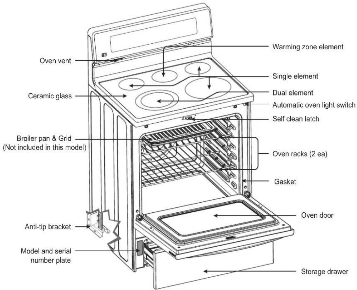 LG LRE30453SB - PARTS AND FEATURES - 1