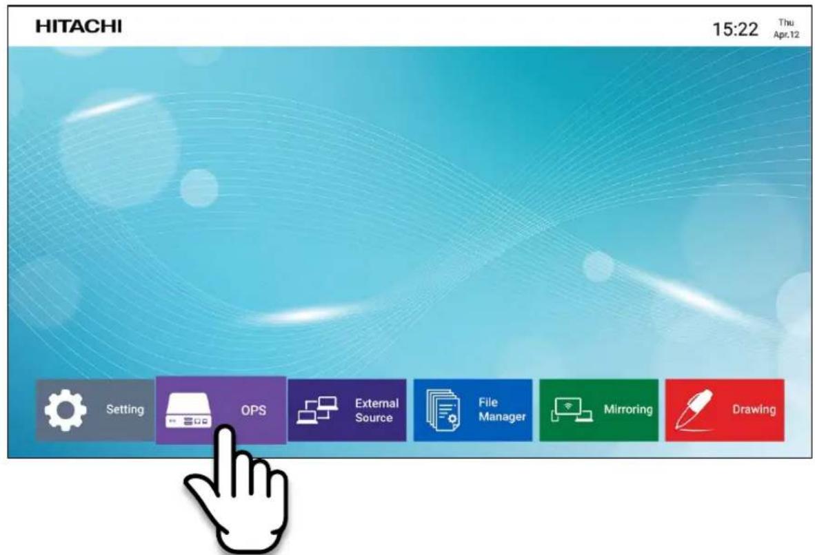 HITACHI 15:22 Thu Apr.12 Setting OPS External Source File Manager Mirroring Drawing