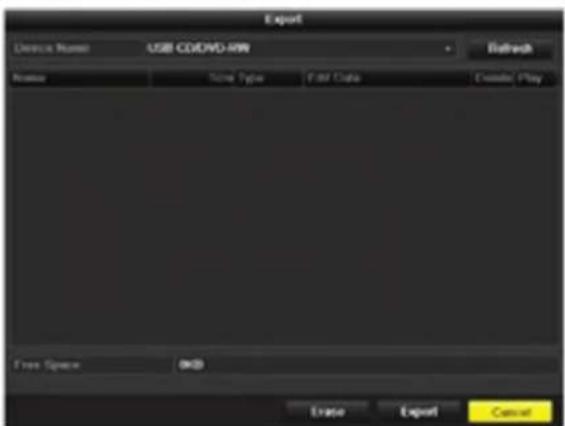 Export Device Name: USB CODMD-APR Name Some Type Full Data Cancel Play Free Space OKD Exase Export Cancel