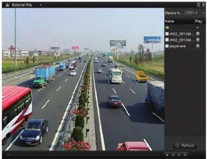 External File Device N... USB1-4 Name Play ch02_201304 ... ch02_201304 ... player.exe Refresh
