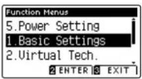 KAWAI Concert Artist Hymn Player - Entering the Basic Settings menu - 1