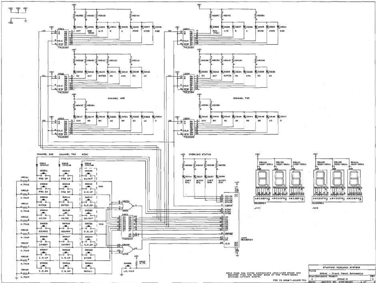 SRS SR645 - Miscellaneous Parts List - 12
