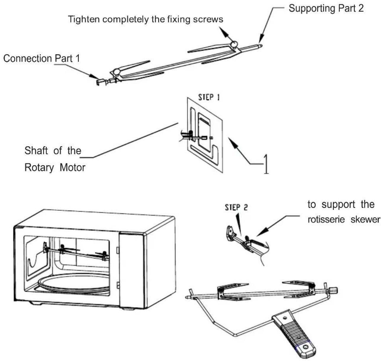 Godrej GME 734 CR1 PM - Rotisserie Skewer Installation - 1