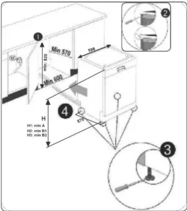 Godrej DWF EON VES 12U NF STSL - Fitting the machine undercounter - 1
