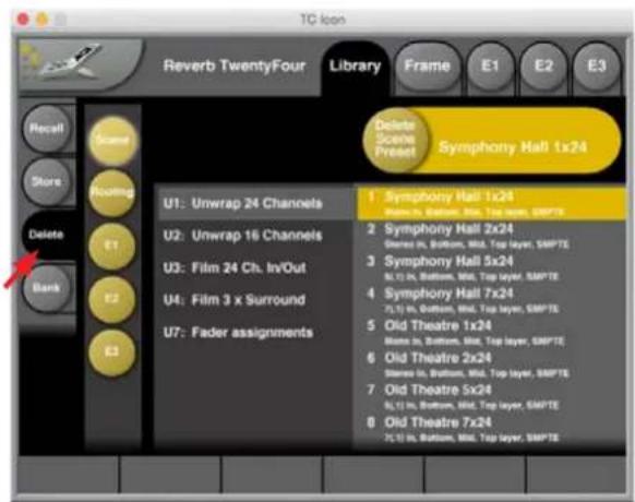 TC ELECTRONIC Reverb Twentyfour - Operating the unit while deleting presets - 1