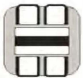 Abstract geometric pattern with four white squares arranged in a grid, no text or symbols present.